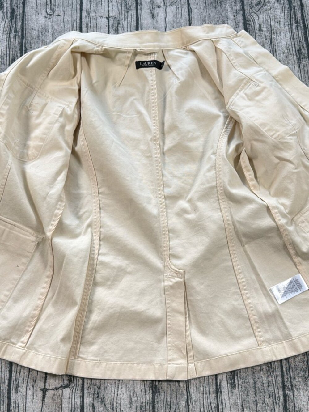 Lauren Ralph Lauren Safari Jacket Womens 8 Tan Field Military Cotton - Picture 2 of 12
